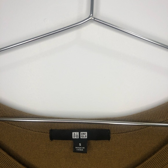 V-neck Sweater Dress - Small - Yellow-Brown - Picture 5 of 5